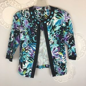 Dana Kay Jacket 10 Blue Purple Cropped Open Front